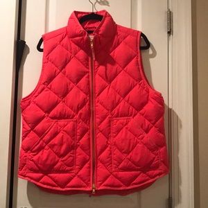 XL Jcrew Excursion quilted puffer vest- hot coral